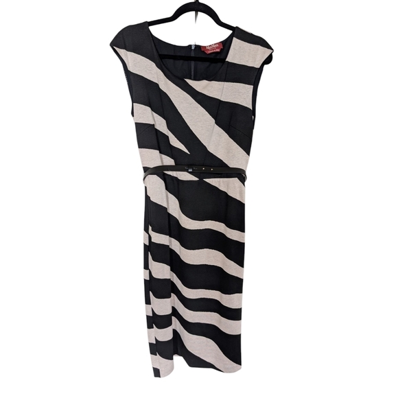 Max Mara Studio Zebra Print Midi Dress sz M - Picture 1 of 11